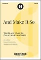 And Make It So SATB choral sheet music cover